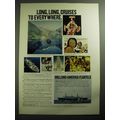 1970 Holland-America Cruises Ad - Long, Long, Cruises to everywhere