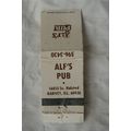 Matchbook Cover Alf's Pub, Harvey, illinois