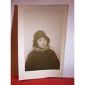 young girl in fur collar and hat antique photog...
