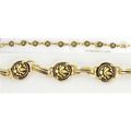 Damascene Gold Link Bracelet Round Dove of Peac...