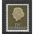 NETHERLANDS 1953 35c BROWN QUEEN JULIANA SG 781...