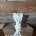 Hermitage Pottery Jade Angel Taper Candle Holde...