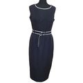Planet Silk Linen Black White Piping Sleeveless...