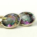 Mystic Fire Topaz, 14KY Gold Leverback Earrings...