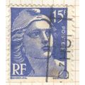France Stamps 1951 - 15f blue "Marianne" - used