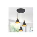 Henveton Jasslynn 3-Light Black Modern Pendant ...