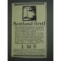 1925 LMS Railway Ad - Scotland First