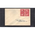 FDC 627 2c Liberty Bell Pair (No Cachet-Typed/A...