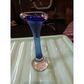 Blue Glass Stem Vase