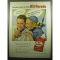 1957 Hit Parade Cigarettes Ad - Smoke white-tip filter Hit Parade