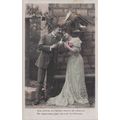 Lady Caressing Bird Under Antique House Nest Ma...