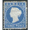 Gambia 1880 SG14cB 3d Pale Dull Ultramarine Wmk...