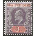 Straits Settlements 1902 SG111 3c Dull Purple &...