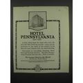 1919 Hotel Pennsylvania, New York Ad