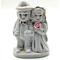 Bride & Groom Ceramic Glazed Figurine 4 1/2" - ...