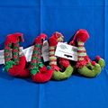 NEW Lot 4 Pair ELF LEGS 6" Christmas ORNAMENTS ...