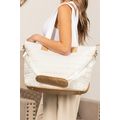 White Quilted Patchwork Large Tote Bag and Clut...