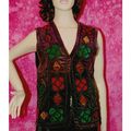 Vintage 1960 1970 Velvet Waistcoat Size 12 14 E...