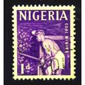 NIGERIA 1961 SG 90 1d REDDISH VIOLET COAL MININ...
