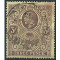 Sierra Leone 1921 SG116ba 3d Purple/Pale Yellow...