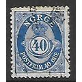 NORWAY 1893 POST HORN TYPE D 40 ORE BLUE SG 152...