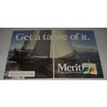 1986 2-page Merit Cigarettes Ad - Get a Taste Of It