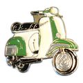 Green & White Scooter MOD Metal Scooterist Enam...
