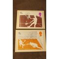 1977 GB PHQ Postcard covers - Racket Sports set...