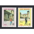 San Marino Europa Post Office Buildings 2v 1990...