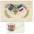 WW1 Embroidered Silk Postcard English And Frenc...