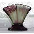Davidson Art Deco Topaz Briar Cloud Glass Fan V...
