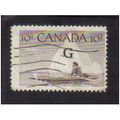 1953 canada queen eskimo hunter "g" 10c f/u sg0206