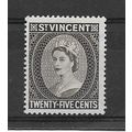 St.Vincent.SG197 25c Queen Elizabeth II (Black-...