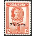 Somaliland KGVI 1951 70c on 12a orange Mounted ...