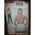 Vintage Simplicity #9552 Misses Shirt/Shorts/St...