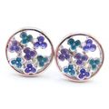 Floral Circular Silver Plated Earrings Friction...
