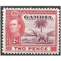 Gambia 1943 SG153a 2d Lake & Scarlet Mounted Mi...