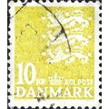 DENMARK, Triple lion passant, yellow 1976, 10Kr, #2