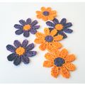Flower appliques #F033 embellishments 6 pieces ...