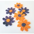 Flower appliques #F033 embellishments 6 pieces ...