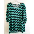 Star Vixen Aqua & Black Zig Zag Poly Spandex Wo...
