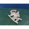 White Rocking Horse with Pink 1:12th Dolls Hous...