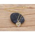 Gold CZ Heart Mom Necklace - Gold Plated Copper...