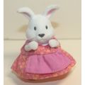 Li'l Woodzeez White Rabbit in Pink Dress