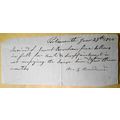 1844 Handwritten Portsmouth rent receipt to Ann...