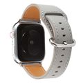 Solid Color Genuine Leather Watchband, For Appl...