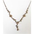 Necklace gold rose vines & citrine gems 15.5 in...