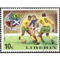 LIBERIA, FOOTBALL, W Germany World Cup, brown 1974, 10c