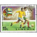 LIBERIA, FOOTBALL, W Germany World Cup, green 1974, 15c