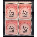 J88 1/2c Postage Due Fine MNH Blk/4 O7076